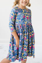 Flora 3/4 Sleeve Pocket Twirl Dress by Mila & Rose ®