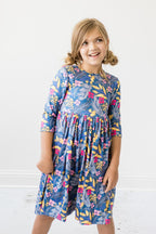 Flora 3/4 Sleeve Pocket Twirl Dress by Mila & Rose ®