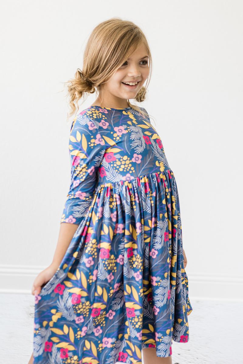 Flora 3/4 Sleeve Pocket Twirl Dress by Mila & Rose ®