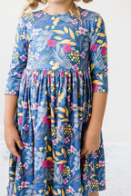 Flora 3/4 Sleeve Pocket Twirl Dress by Mila & Rose ®