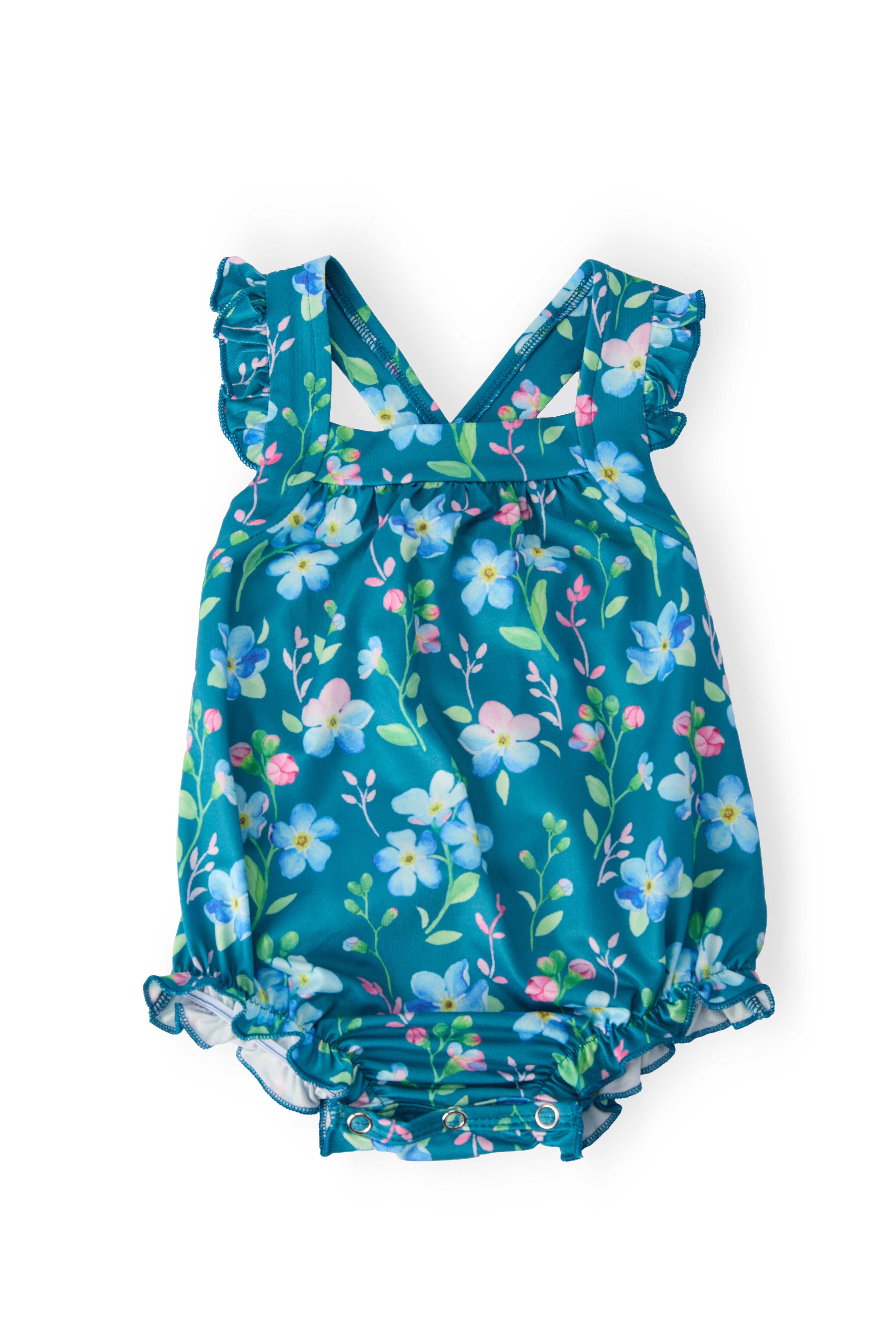 Floral Breeze Ruffle Cross Back Romper by Mila & Rose ®