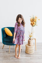 Flower Farm 3/4 Sleeve Pocket Twirl Dress by Mila & Rose ®