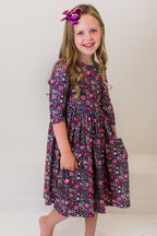 Flower Farm 3/4 Sleeve Pocket Twirl Dress by Mila & Rose ®