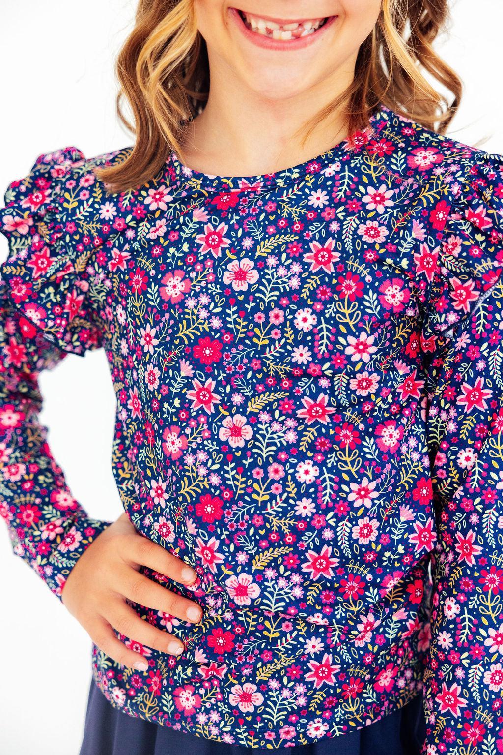 Flower Farm L/S Ruffle Tee by Mila & Rose ®