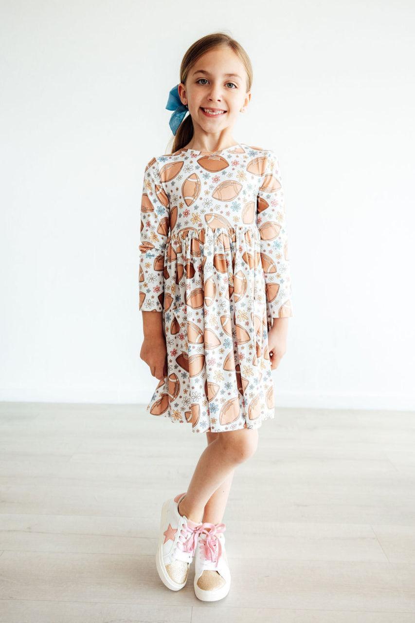 Football Friday L/S Pocket Twirl Dress by Mila & Rose ®