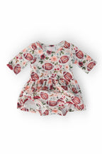 Footballs & Flowers 3/4 Sleeve Twirl Bodysuit by Mila & Rose ®