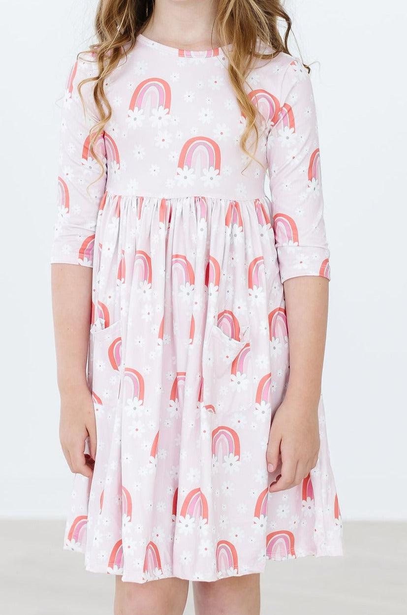 SALE Fun & Flowers 3/4 Sleeve Pocket Twirl Dress by Mila & Rose ®
