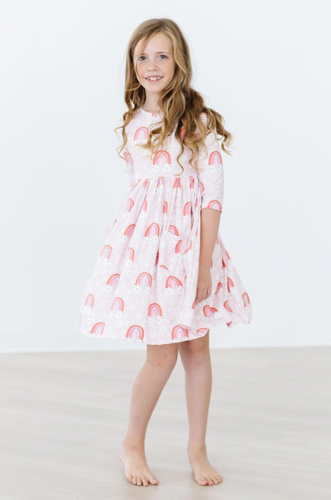 SALE Fun & Flowers 3/4 Sleeve Pocket Twirl Dress by Mila & Rose ®