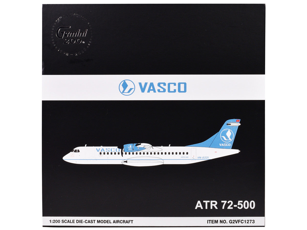 ATR 72-500 Commercial Aircraft "Vietnam Air Services Company (VASCO)" (VN-B221) White with Blue Tail "Gemini 200" Series 1/200 Diecast Model Airplane by GeminiJets by LuxuryLifeWay Online Store