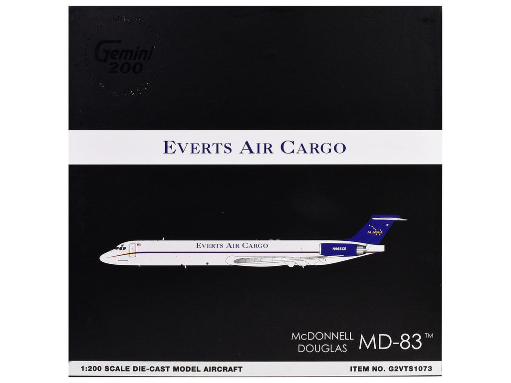 McDonnell Douglas MD-88 Commercial Aircraft "Everts Air Cargo" (N965CE) White with Blue Tail "Gemini 200" Series 1/200 Diecast Model Airplane by GeminiJets by LuxuryLifeWay Online Store