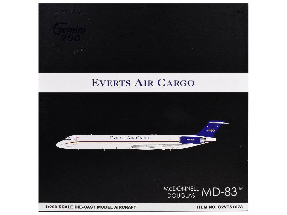McDonnell Douglas MD-88 Commercial Aircraft "Everts Air Cargo" (N965CE) White with Blue Tail "Gemini 200" Series 1/200 Diecast Model Airplane by GeminiJets by LuxuryLifeWay Online Store