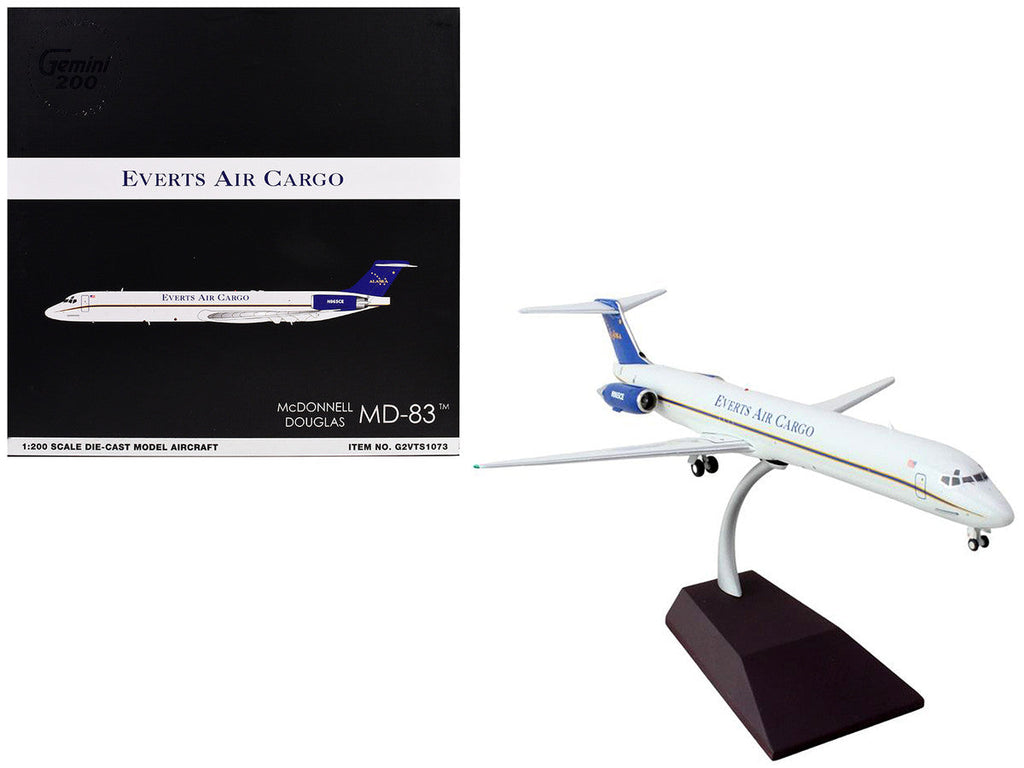 McDonnell Douglas MD-88 Commercial Aircraft "Everts Air Cargo" (N965CE) White with Blue Tail "Gemini 200" Series 1/200 Diecast Model Airplane by GeminiJets by LuxuryLifeWay Online Store