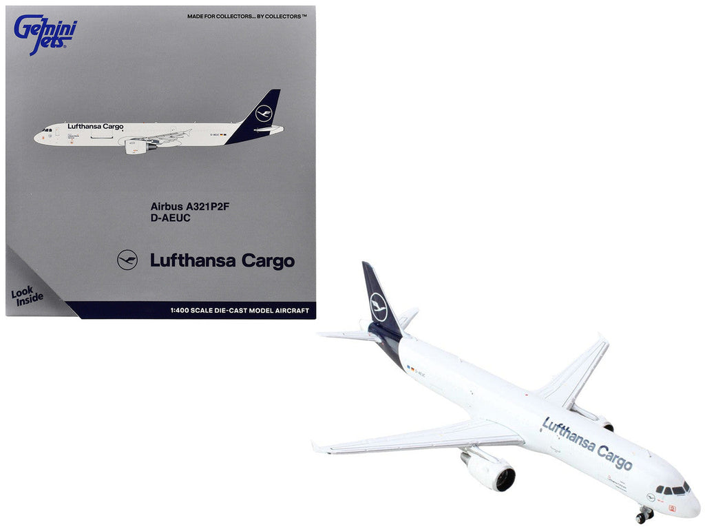 Airbus A321P2F Commercial Aircraft "Lufthansa Cargo" (D-AEUC) White with Blue Tail 1/400 Diecast Model Airplane by GeminiJets by LuxuryLifeWay Online Store