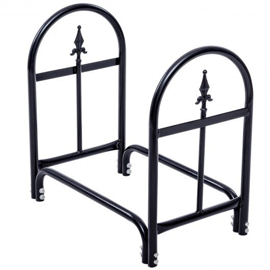 2 Feet Outdoor Heavy Duty Steel Firewood Storage Holder by LuxuryLifeWay Online Store