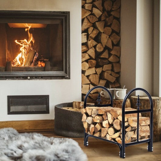 2 Feet Outdoor Heavy Duty Steel Firewood Storage Holder by LuxuryLifeWay Online Store
