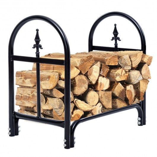 2 Feet Outdoor Heavy Duty Steel Firewood Storage Holder by LuxuryLifeWay Online Store