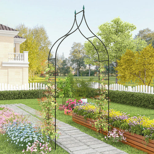 9.5 Feet Decorative Metal Garden Arch for Vine Rose Climbing Wedding Ceremony Party Decoration by LuxuryLifeWay Online Store
