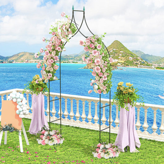 9.5 Feet Decorative Metal Garden Arch for Vine Rose Climbing Wedding Ceremony Party Decoration by LuxuryLifeWay Online Store