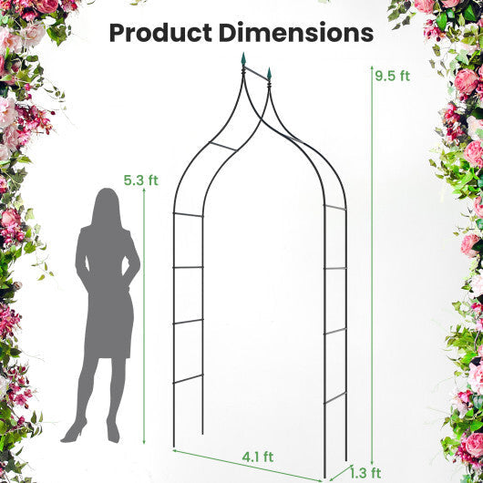 9.5 Feet Decorative Metal Garden Arch for Vine Rose Climbing Wedding Ceremony Party Decoration by LuxuryLifeWay Online Store