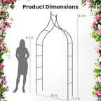 9.5 Feet Decorative Metal Garden Arch for Vine Rose Climbing Wedding Ceremony Party Decoration by LuxuryLifeWay Online Store