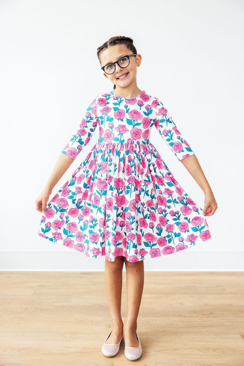 SALE Garden Glow 3/4 Sleeve Pocket Twirl Dress by Mila & Rose ®
