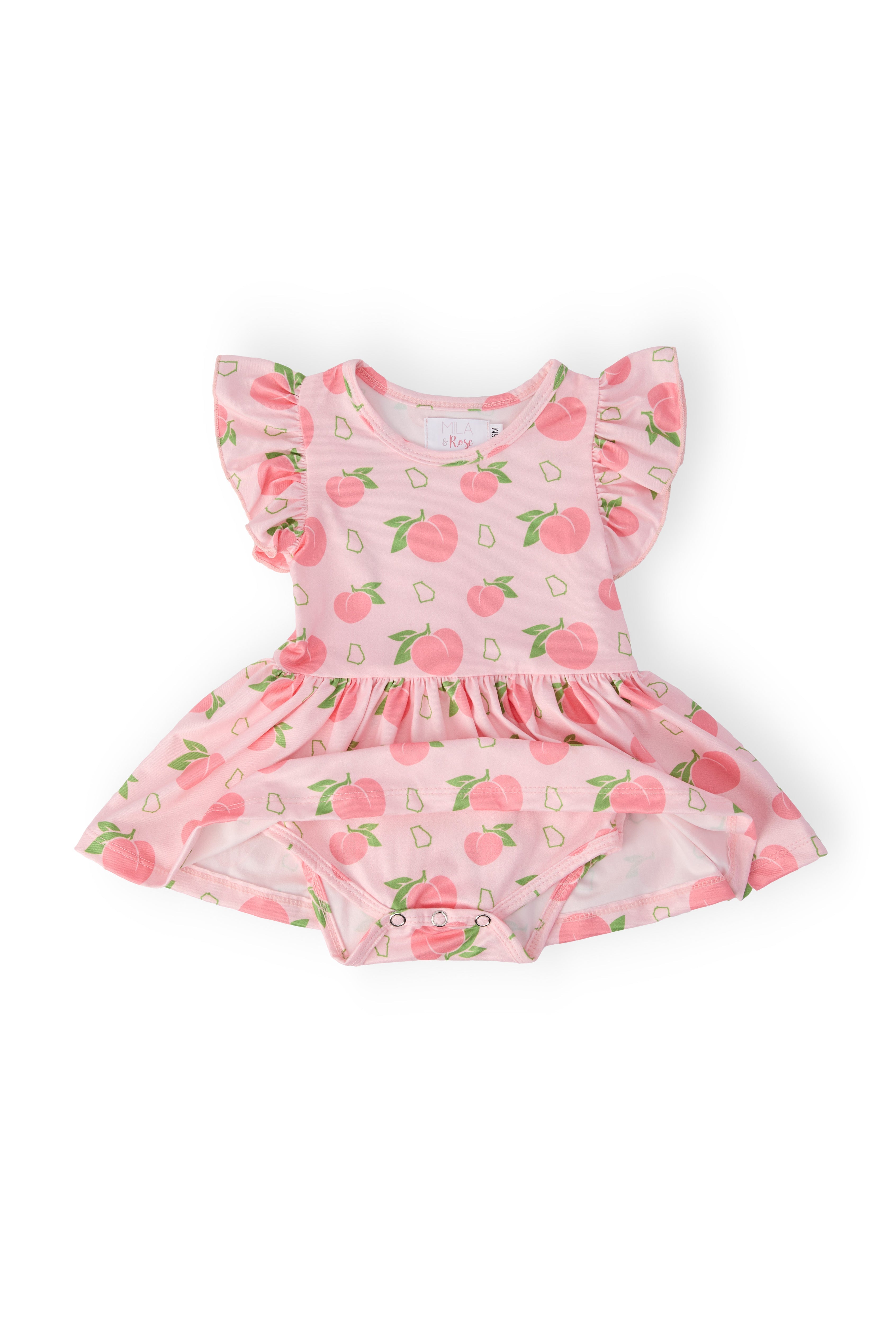 Georgia Peach S/S Flutter Twirl Bodysuit by Mila & Rose ®
