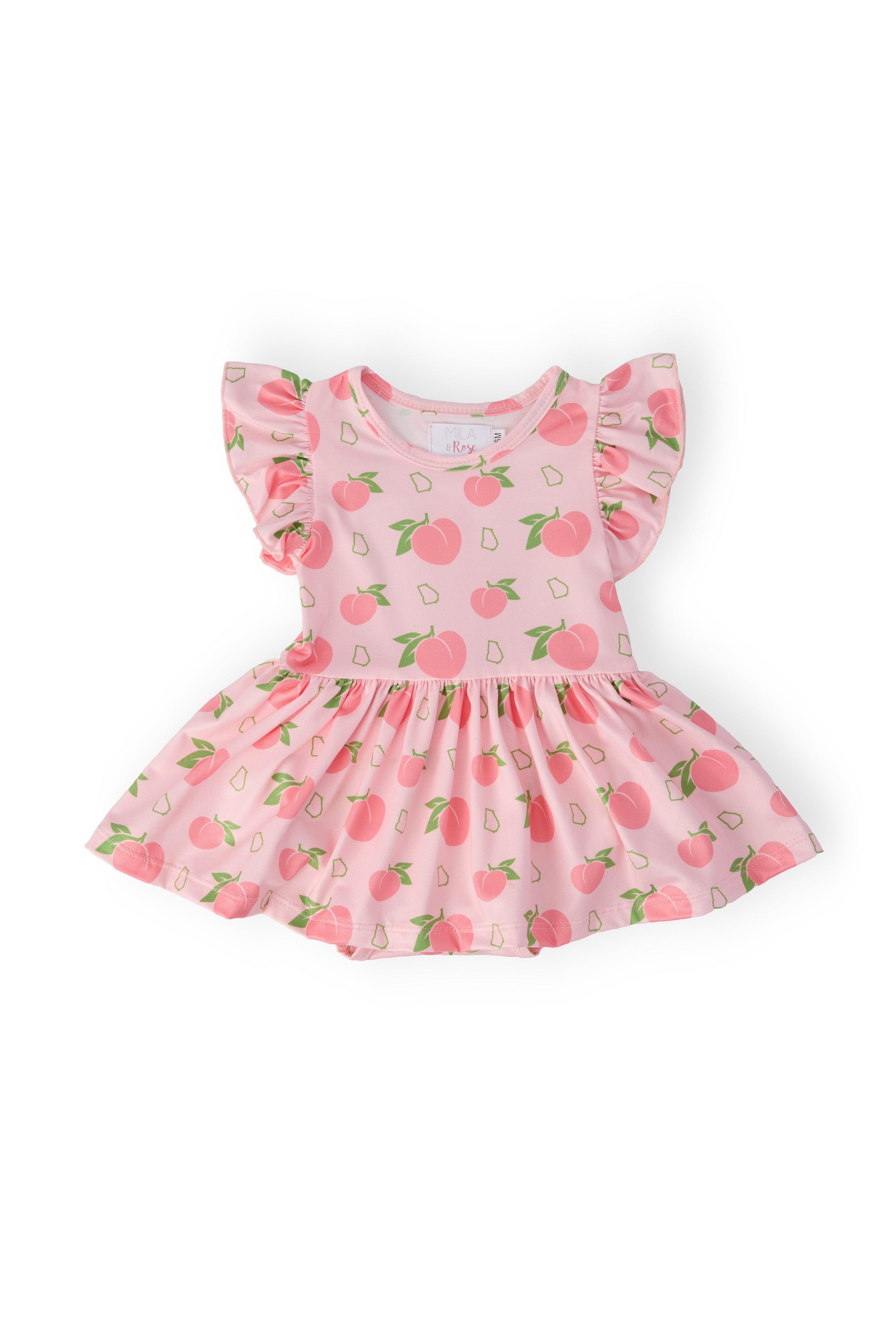 Georgia Peach S/S Flutter Twirl Bodysuit by Mila & Rose ®