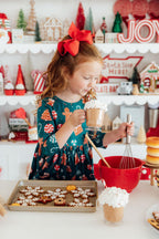 Gingerbread House 3/4 Sleeve Pocket Twirl Dress by Mila & Rose ®