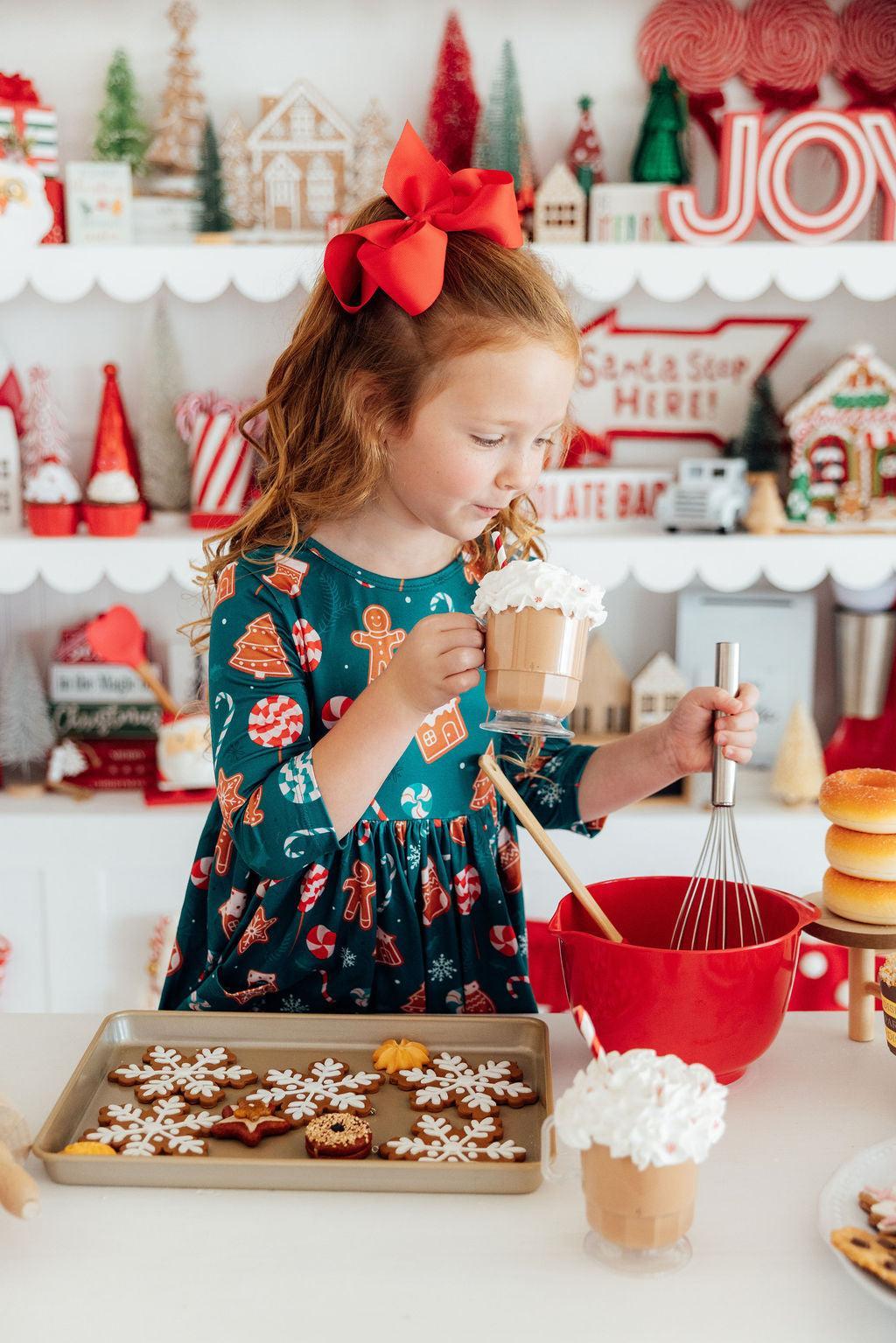 Gingerbread House 3/4 Sleeve Pocket Twirl Dress by Mila & Rose ®