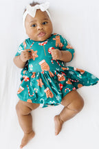 Gingerbread House 3/4 Sleeve Twirl Bodysuit by Mila & Rose ®