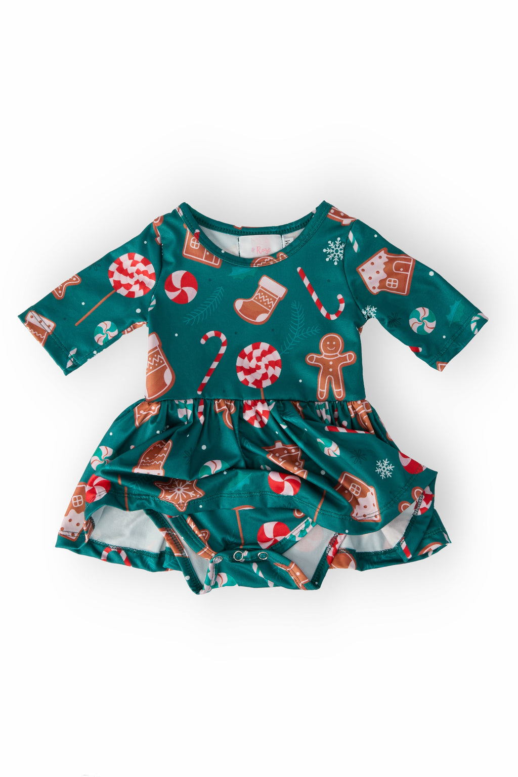 Gingerbread House 3/4 Sleeve Twirl Bodysuit by Mila & Rose ®