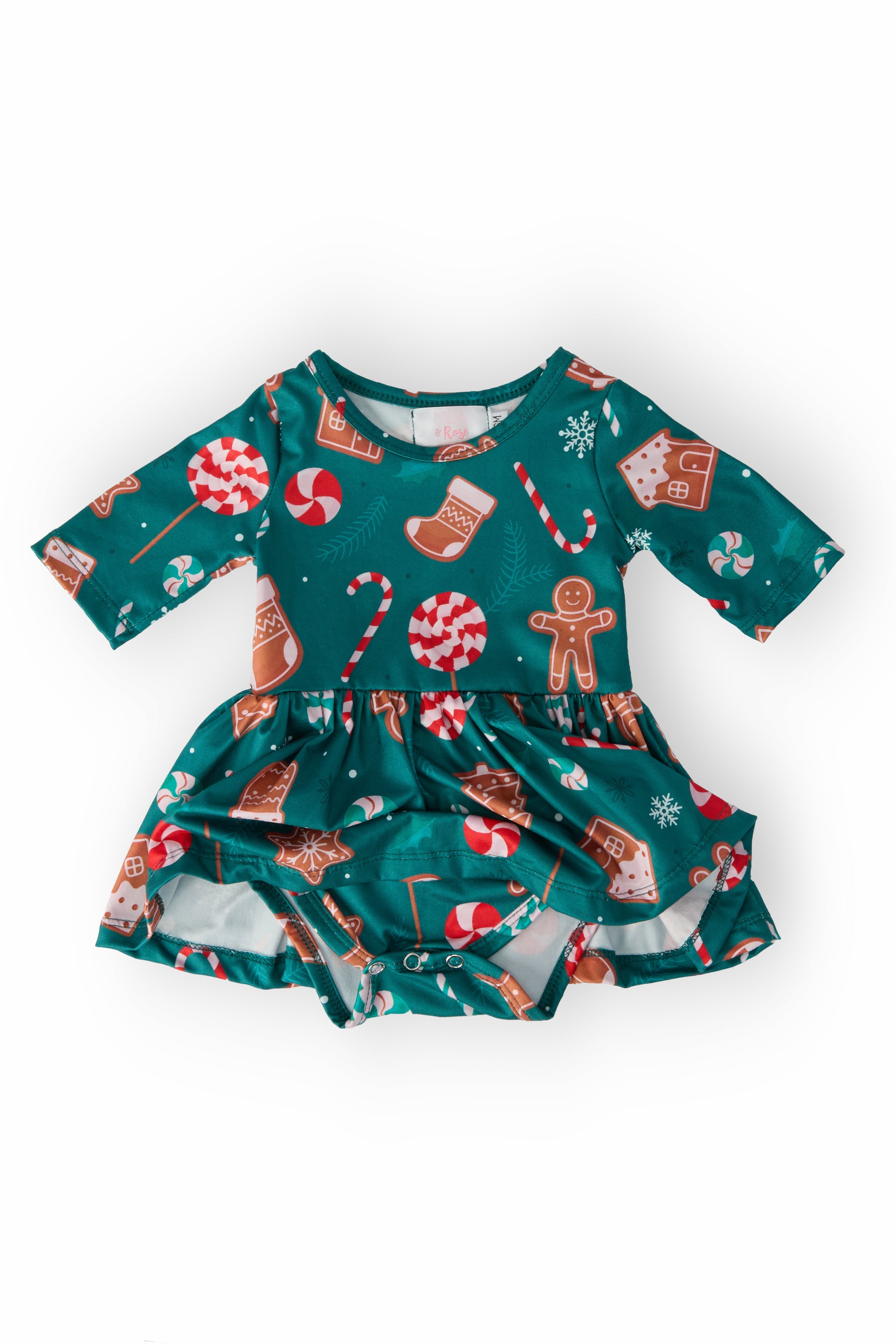 Gingerbread House 3/4 Sleeve Twirl Bodysuit by Mila & Rose ®