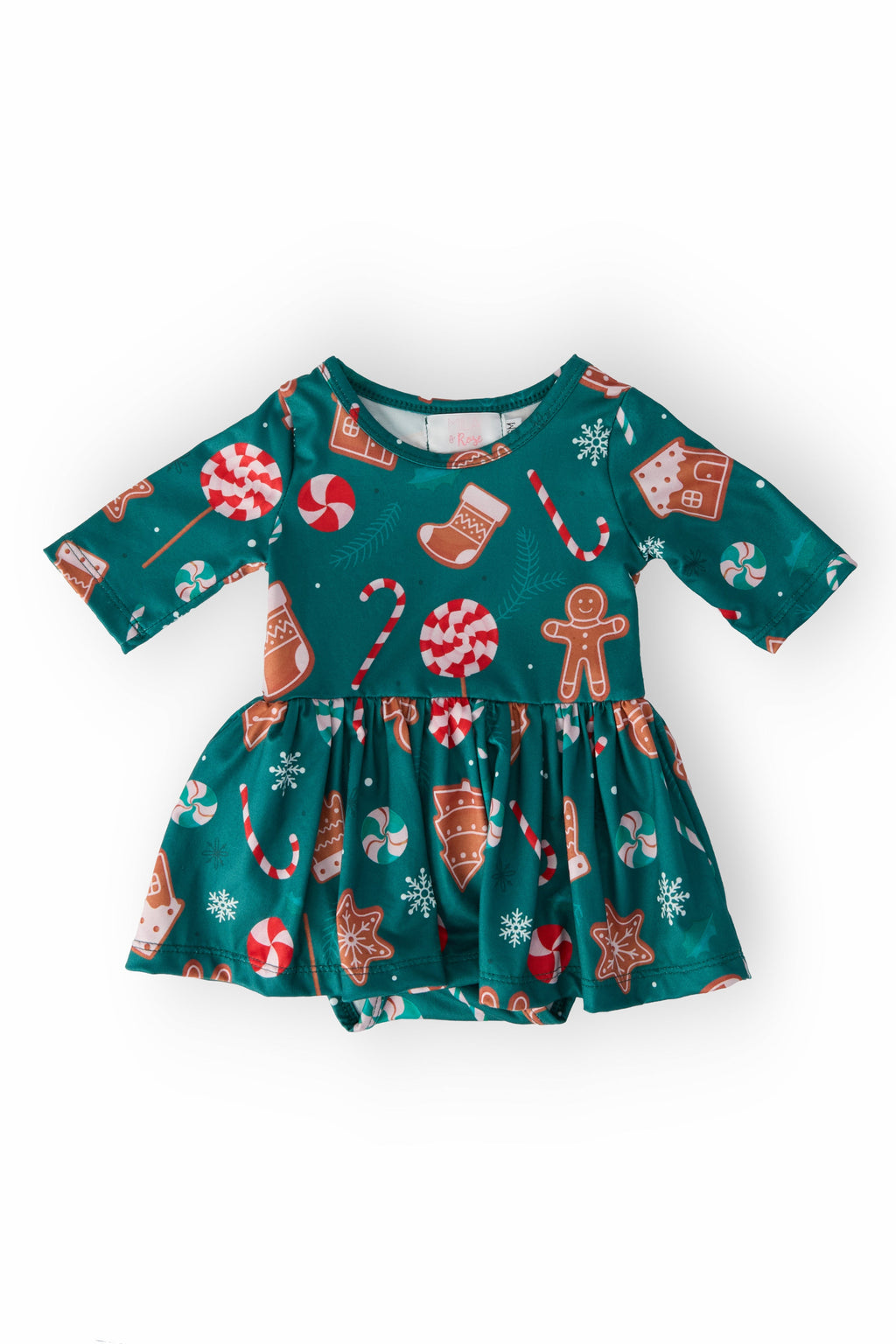 Gingerbread House 3/4 Sleeve Twirl Bodysuit by Mila & Rose ®