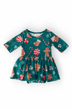Gingerbread House 3/4 Sleeve Twirl Bodysuit by Mila & Rose ®