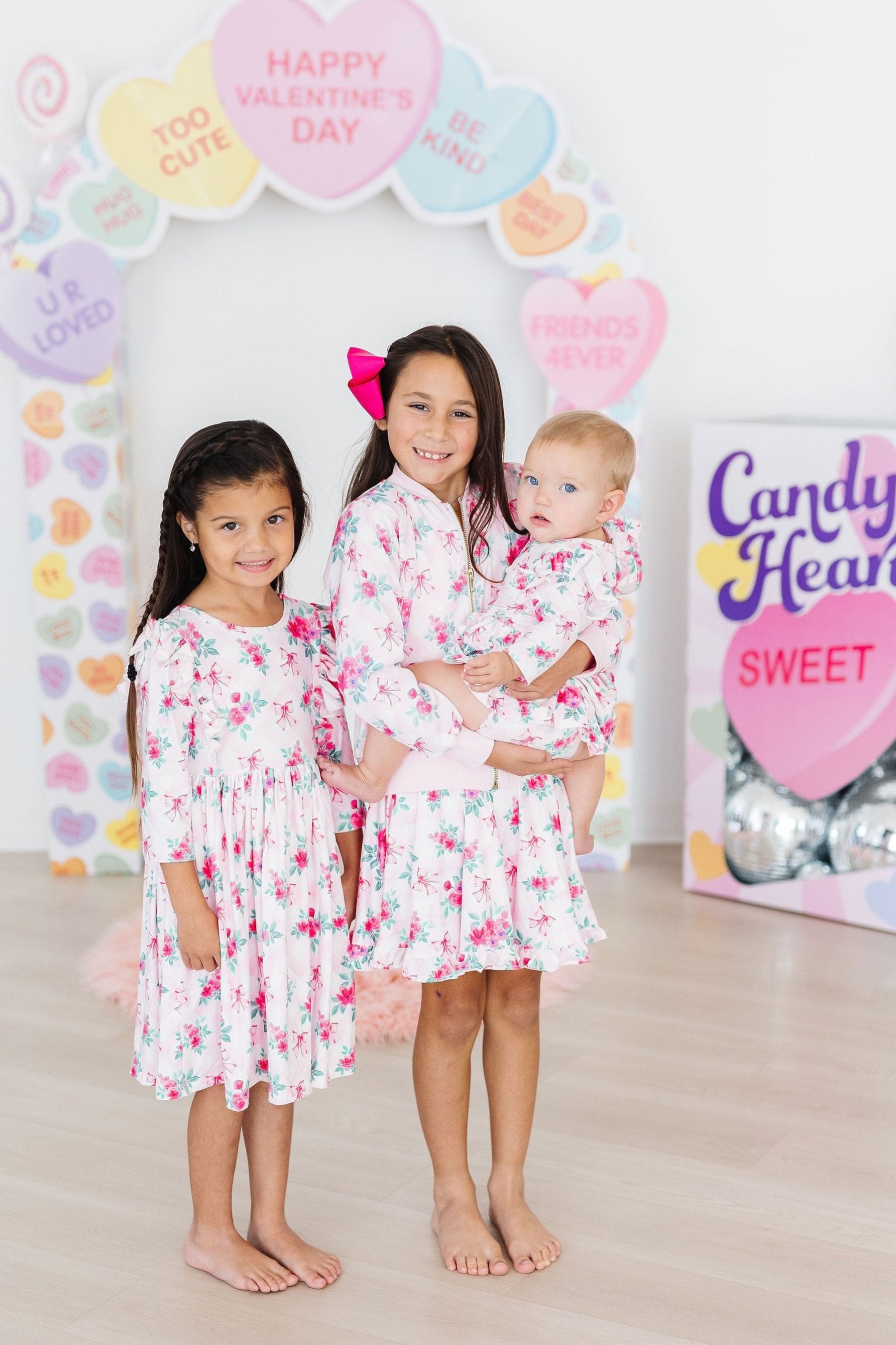Gingham Bows 3/4 Sleeve Flutter Twirl Bodysuit by Mila & Rose ®