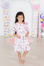 Gingham Bows 3/4 Sleeve Ruffle Twirl Dress by Mila & Rose ®