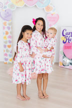 Gingham Bows 3/4 Sleeve Ruffle Twirl Dress by Mila & Rose ®