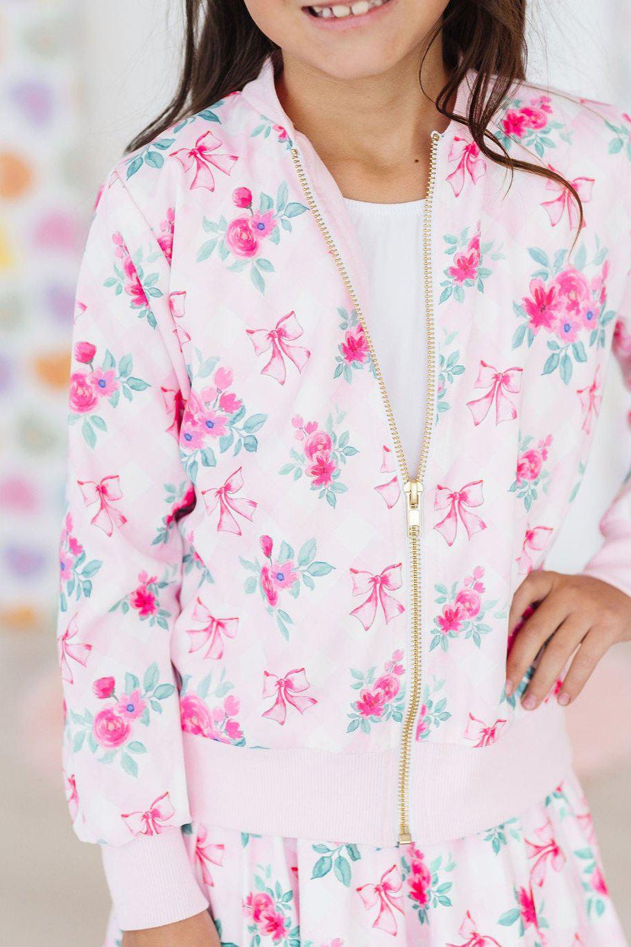 Gingham Bows Satin Jacket by Mila & Rose ®