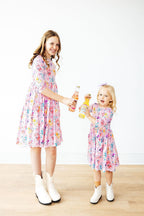 Girly Pop 3/4 Sleeve Pocket Twirl Dress by Mila & Rose ®