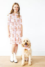 Goldendoodle 3/4 Sleeve Pocket Twirl Dress by Mila & Rose ®