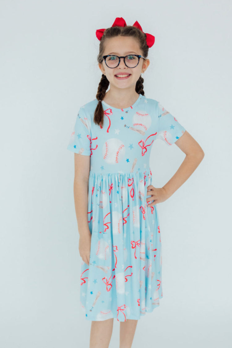 Grand Slam Glam S/S Pocket Twirl Dress by Mila & Rose ®