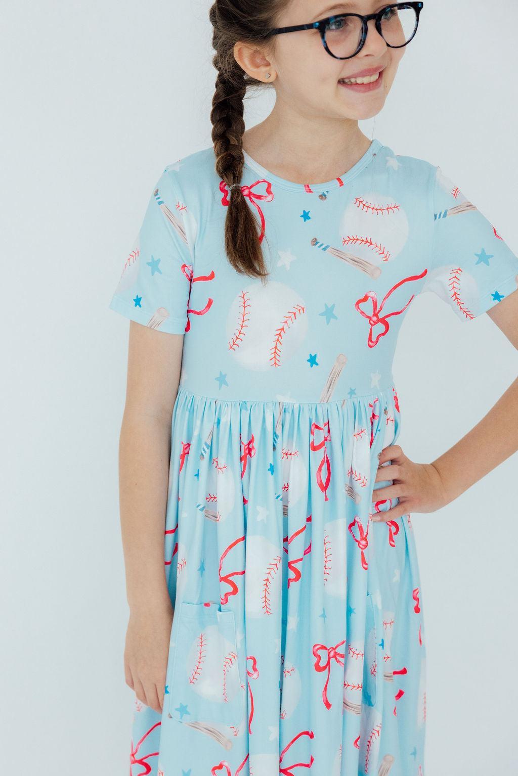Grand Slam Glam S/S Pocket Twirl Dress by Mila & Rose ®