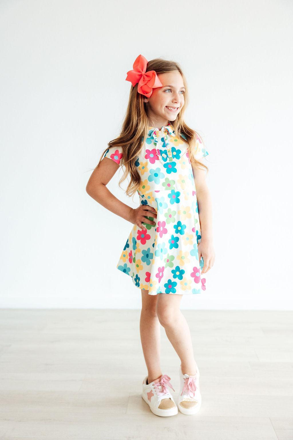 Groovy Blooms S/S Polo Dress by Mila & Rose ®