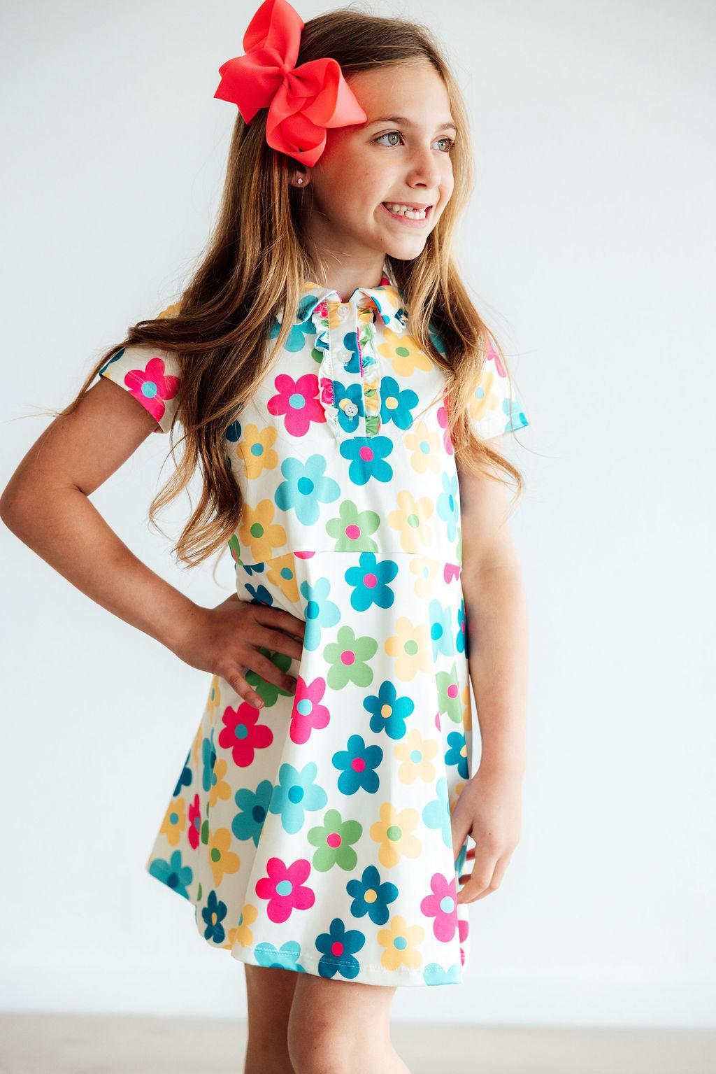 Groovy Blooms S/S Polo Dress by Mila & Rose ®