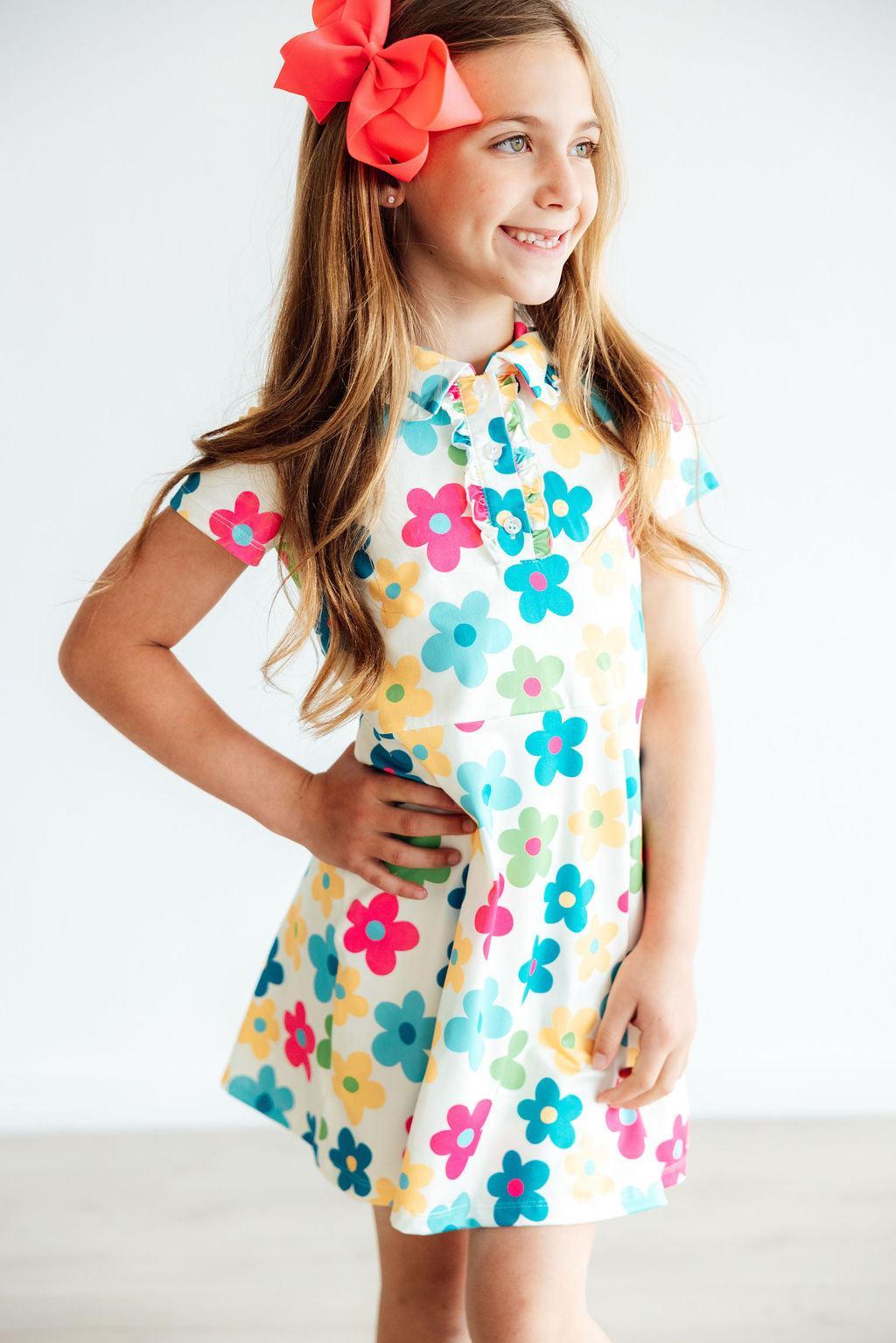Groovy Blooms S/S Polo Dress by Mila & Rose ®
