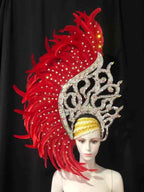 The Stardust Samba Radiance – Elegant Feathered Stage & Carnival Headdress by Stardust Starlets