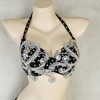 The Stardust Oasis Sirena – Deluxe Crystal & Beaded Belly Dance Bra & Belt 2-Piece Costume Set by Stardust Starlets