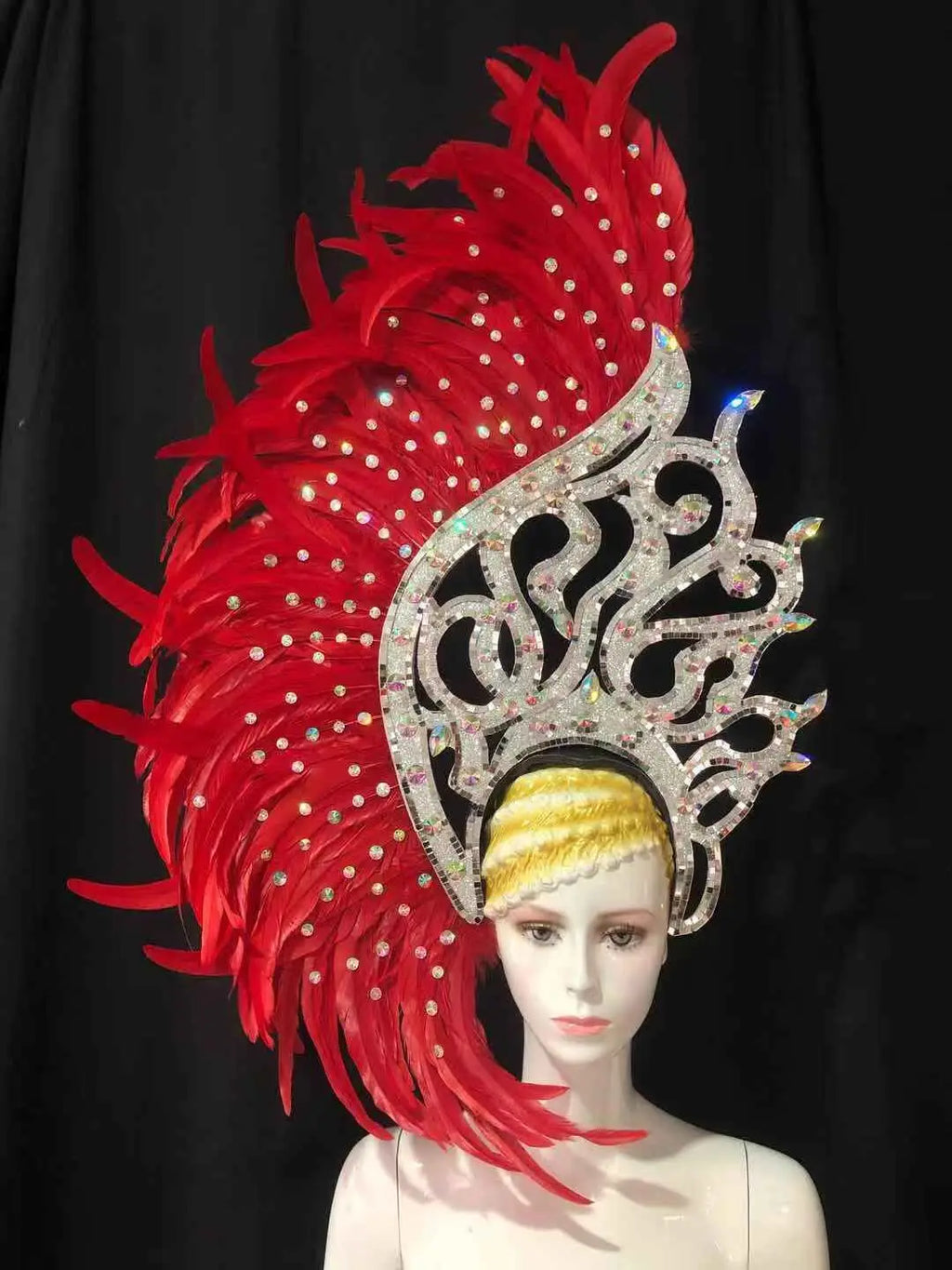 The Stardust Samba Radiance – Elegant Feathered Stage & Carnival Headdress by Stardust Starlets