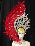The Stardust Samba Radiance – Elegant Feathered Stage & Carnival Headdress by Stardust Starlets