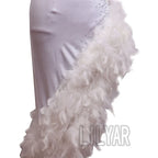 The Stardust Swan Queen – White Feathered Embroidered Latin Dance Competition Dress Set by Stardust Starlets